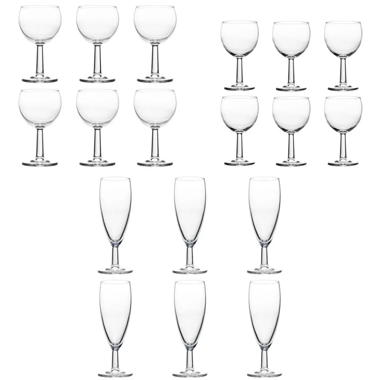 Service verre à pied ballon et flûte 18 pièces^Gifi Discount