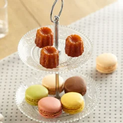 Serviteur 2 niveaux verre^Gifi Discount