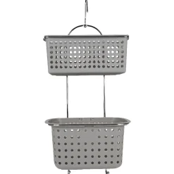 Gifi Serviteur de douche à 2 panières grises