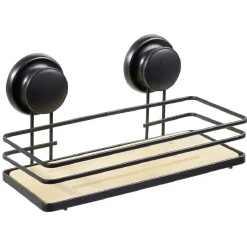 Sale Gifi Serviteur de douche métal noir bambou