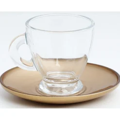 Set 6 tasses expresso nacré et doré 9 cl^Gifi