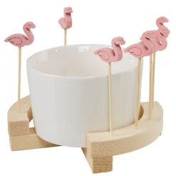 Set apéritif Aloha coupelle et pique flamant rose x 8^Gifi Best