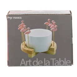Set apéritif Aloha coupelle et pique flamant rose x 8^Gifi Best