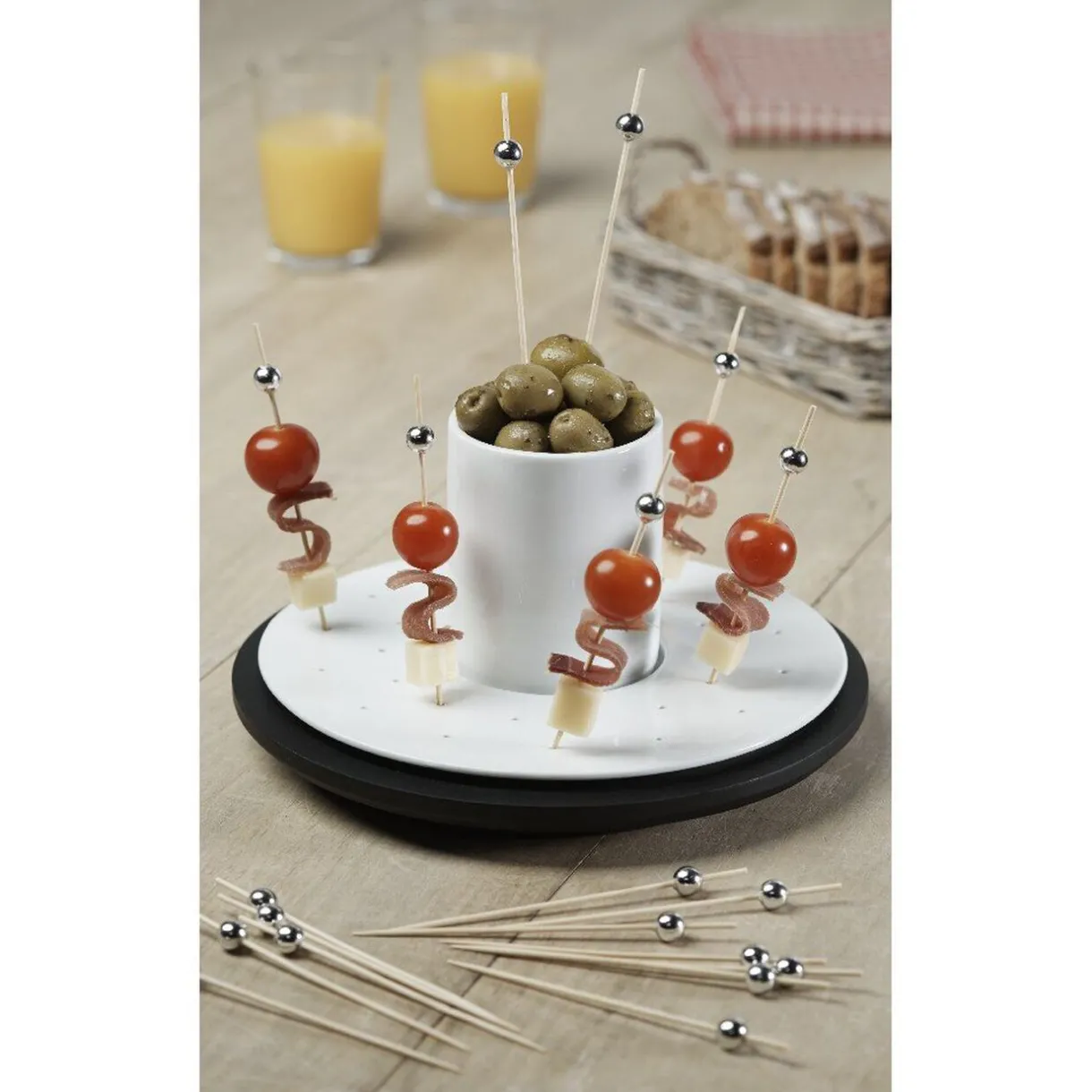 Set apéritif tournant noir et blanc 24pcs^Gifi Clearance