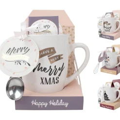 Set Cadeau tasse à thé et/ou chocolat avec sa cuillère 4 modèles^Gifi Hot
