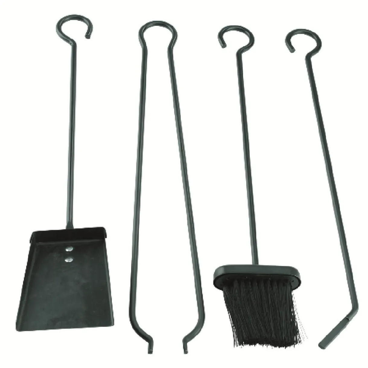 Hot Gifi Set cheminée 4 accessoires pelle balayette pince tisonnier métal