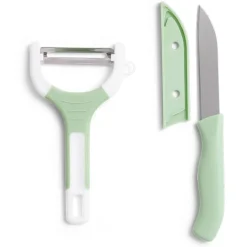 Set couteau et éplucheur inox et plastique - 3 modèles^Gifi Hot