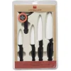 Set céramique couteau x4 avec économe x1 blanc et noir^Gifi Best