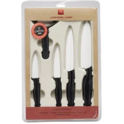 Set céramique couteau x4 avec économe x1 blanc et noir^Gifi Best