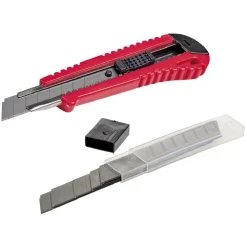 Best Gifi Set cutter 18 mm avec 10 lames rouge et noir