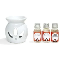 Outlet Gifi Set de brûleur et 3 huiles essentielles - 4 parfums