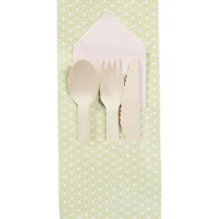 Set de couverts en bois dans pochon^Gifi Outlet