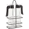 Set huile et vinaigre en verre relief fleur Ø5xH20cm^Gifi Online