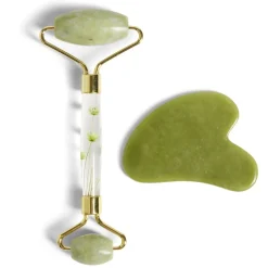 Best Gifi Set rouleau visage jade et Gua Sha