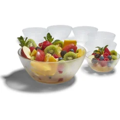 Set saladier avec coupelles x6 verre transparent martelé^Gifi Sale