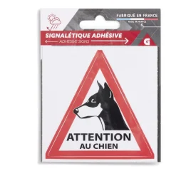 Online Gifi Signalétique adhésive "Attention au chien" - 8x8 cm