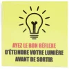 Discount Gifi Signalétique adhésive "Bon réflexe lumière" - 8x8 cm