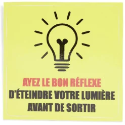 Discount Gifi Signalétique adhésive "Bon réflexe lumière" - 8x8 cm