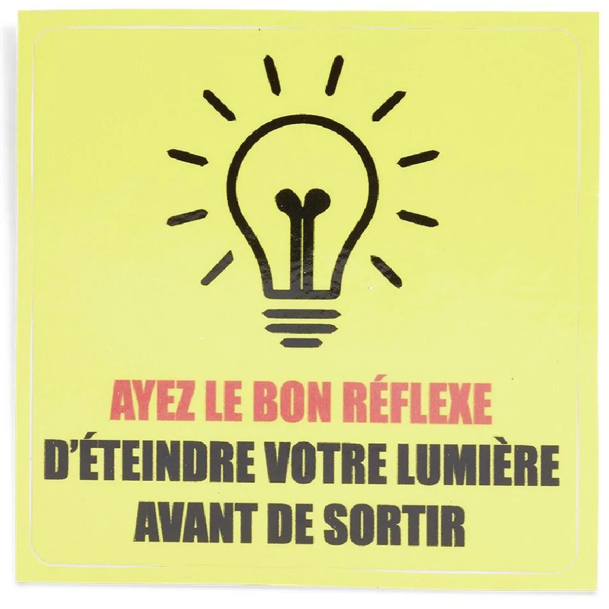 Discount Gifi Signalétique adhésive "Bon réflexe lumière" - 8x8 cm