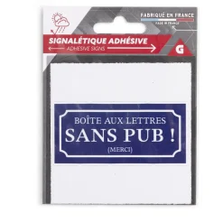 Gifi Signalétique adhésive "Boîte aux lettres sans pub" - Bleu, 8x8 cm