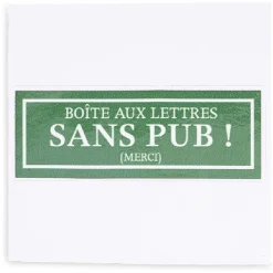 Sale Gifi Signalétique adhésive "Boîte aux lettres sans pub" - Vert, 8x8 cm