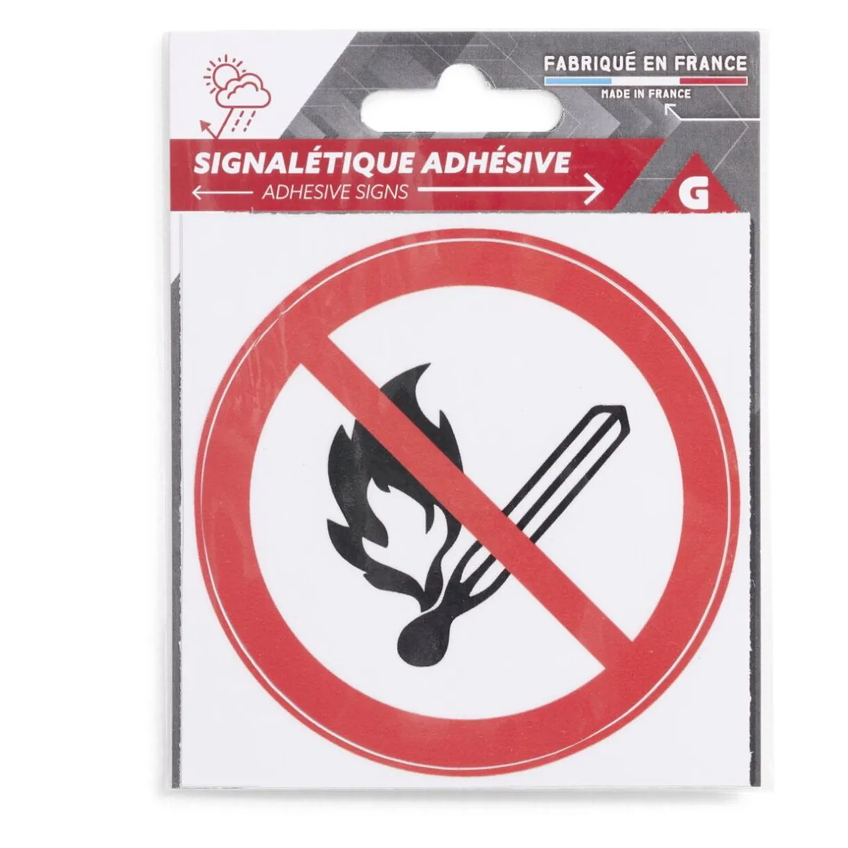 Hot Gifi Signalétique adhésive "Flamme interdite" - 8x8 cm