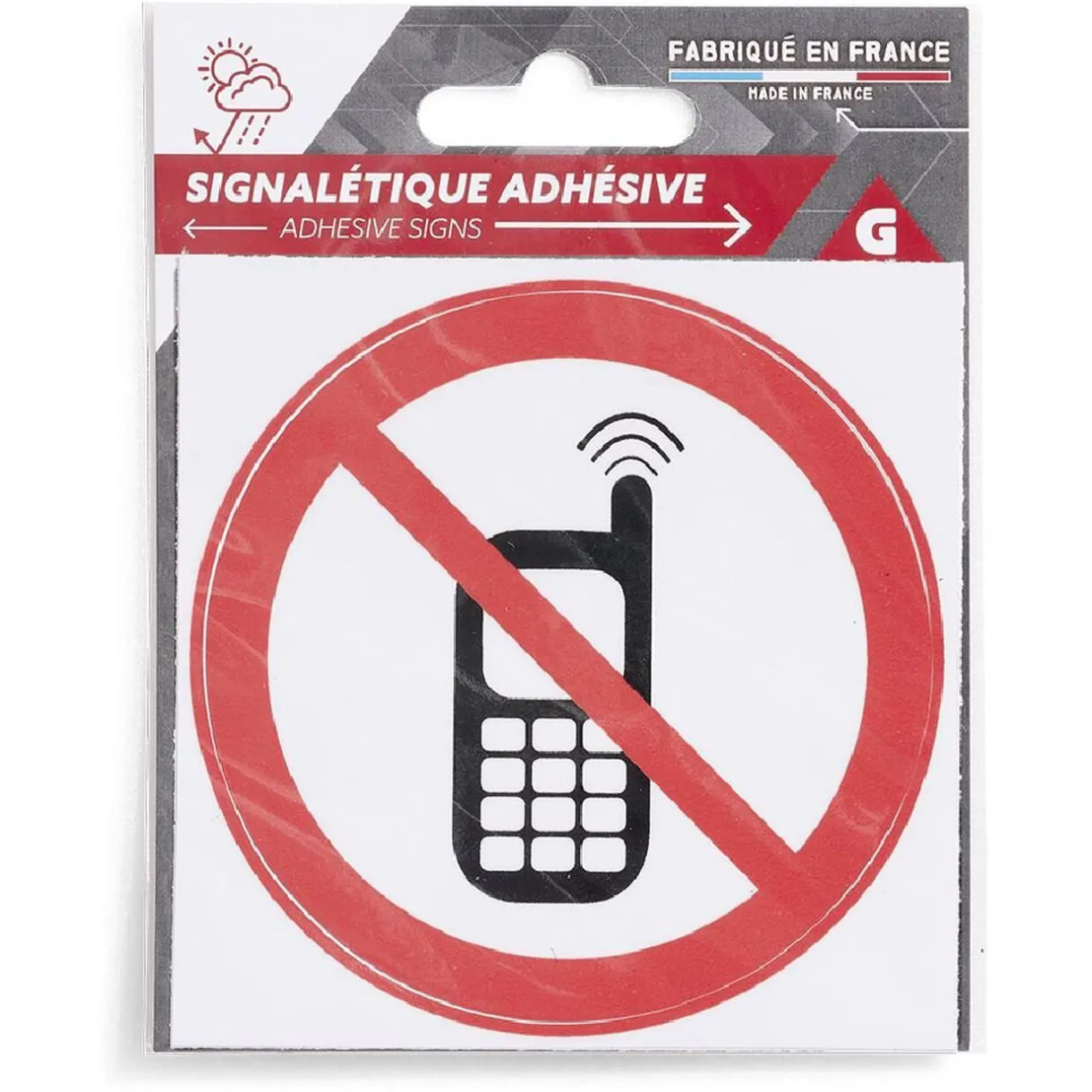 Sale Gifi Signalétique adhésive "Interdiction de téléphoner" - 8x8 cm