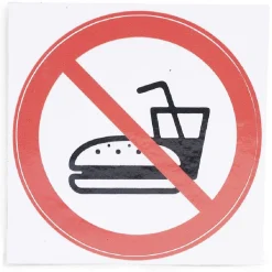 Gifi Signalétique adhésive "Interdiction de manger" - 8x8 cm