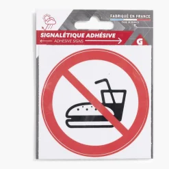 Gifi Signalétique adhésive "Interdiction de manger" - 8x8 cm