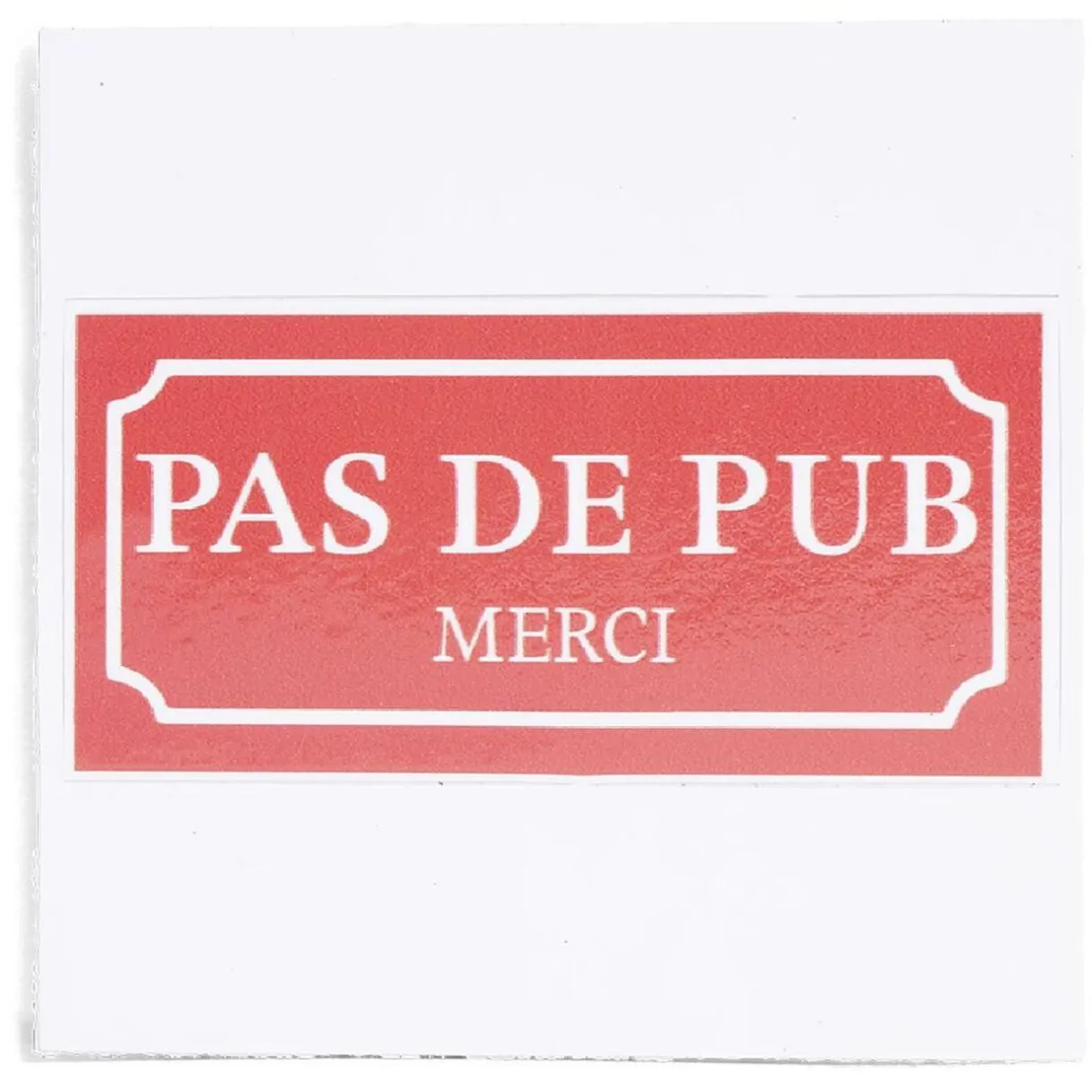 Outlet Gifi Signalétique adhésive "Pas de pub, merci" - 8x8 cm