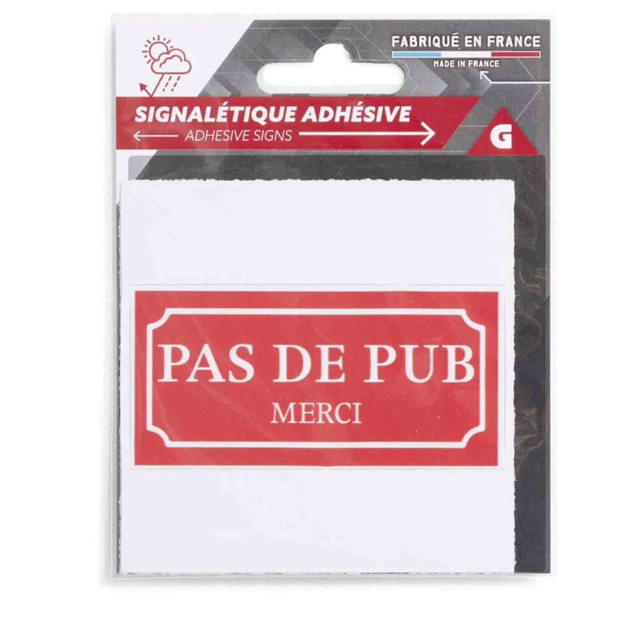 Outlet Gifi Signalétique adhésive "Pas de pub, merci" - 8x8 cm