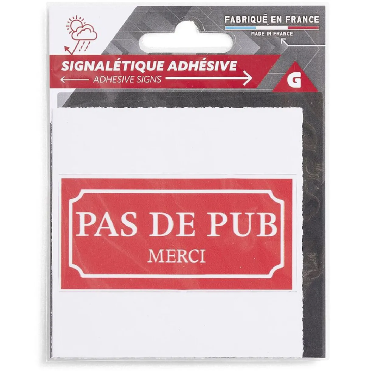Outlet Gifi Signalétique adhésive "Pas de pub, merci" - 8x8 cm