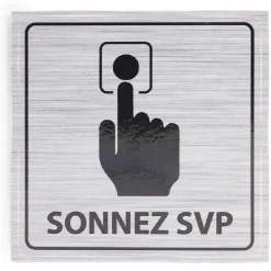 Discount Gifi Signalétique adhésive "Sonnez svp" - 8x8 cm