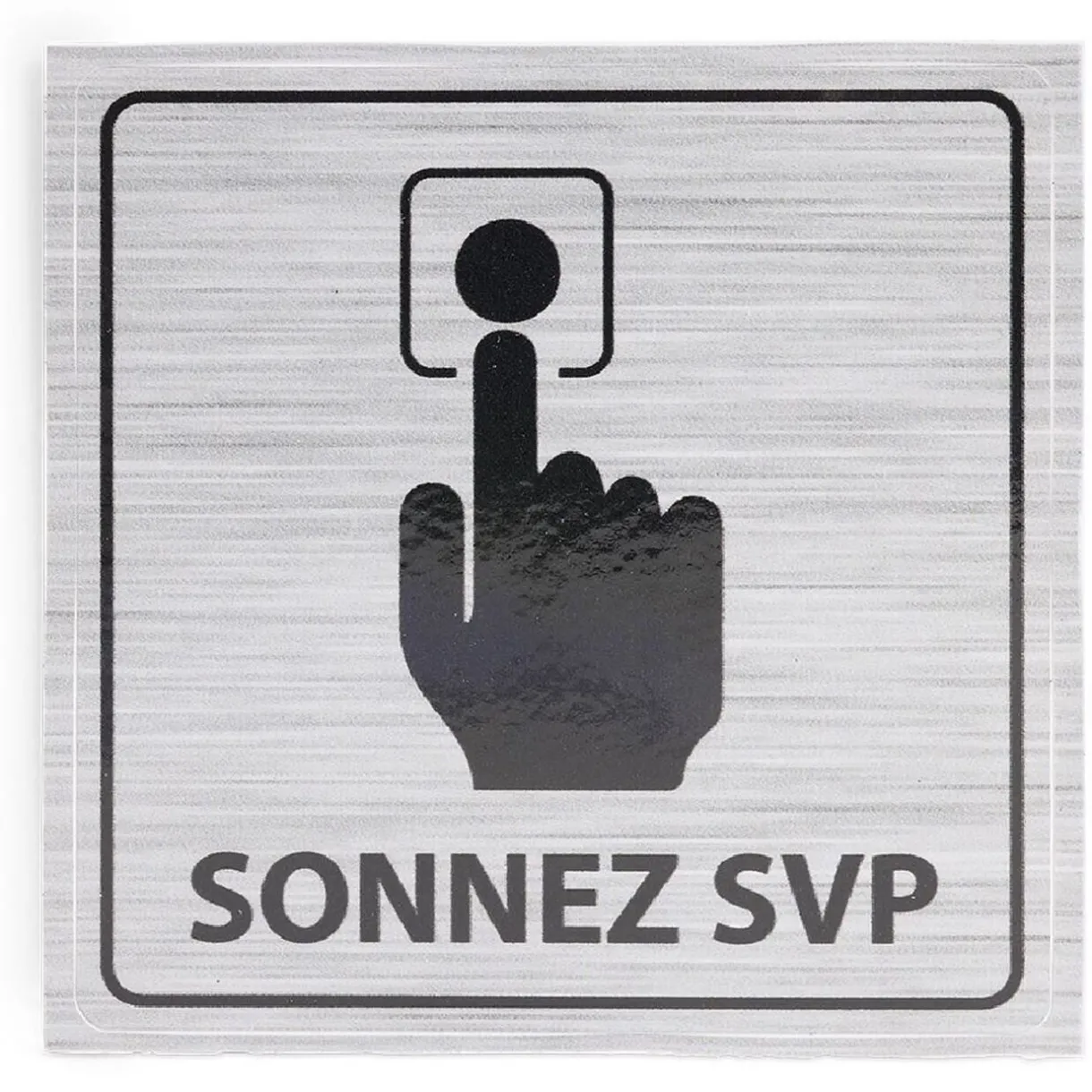 Discount Gifi Signalétique adhésive "Sonnez svp" - 8x8 cm