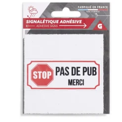 Outlet Gifi Signalétique adhésive "Stop, pas de pub" - 8x8 cm