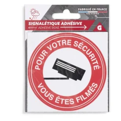 Outlet Gifi Signalétique adhésive "Surveillance vidéo, vous êtes filmés" - 8x8 cm