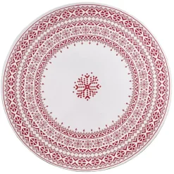 Sous assiette en plastique blanc motif Noël flocons rouge^Gifi Sale