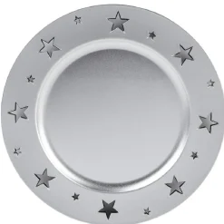 Sous assiette plastique argenté motif étoiles^Gifi Clearance