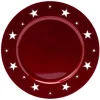Sous assiette plastique motif étoile rouge^Gifi