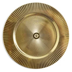 Sous assiette rond strié jaune doré Ø33cm^Gifi
