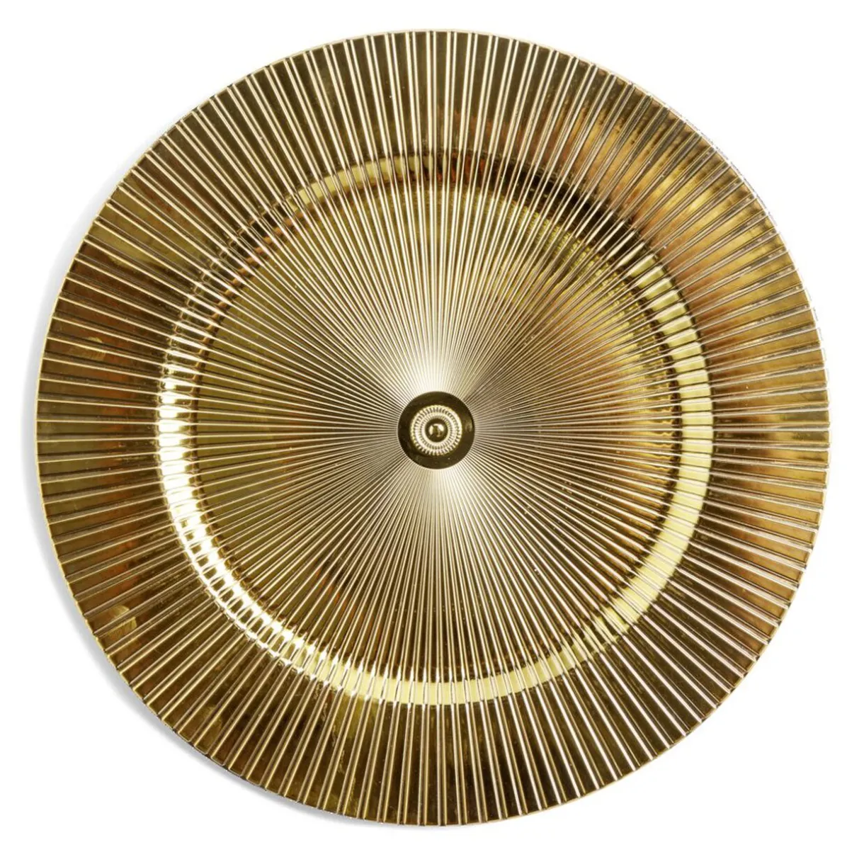 Sous assiette rond strié jaune doré Ø33cm^Gifi