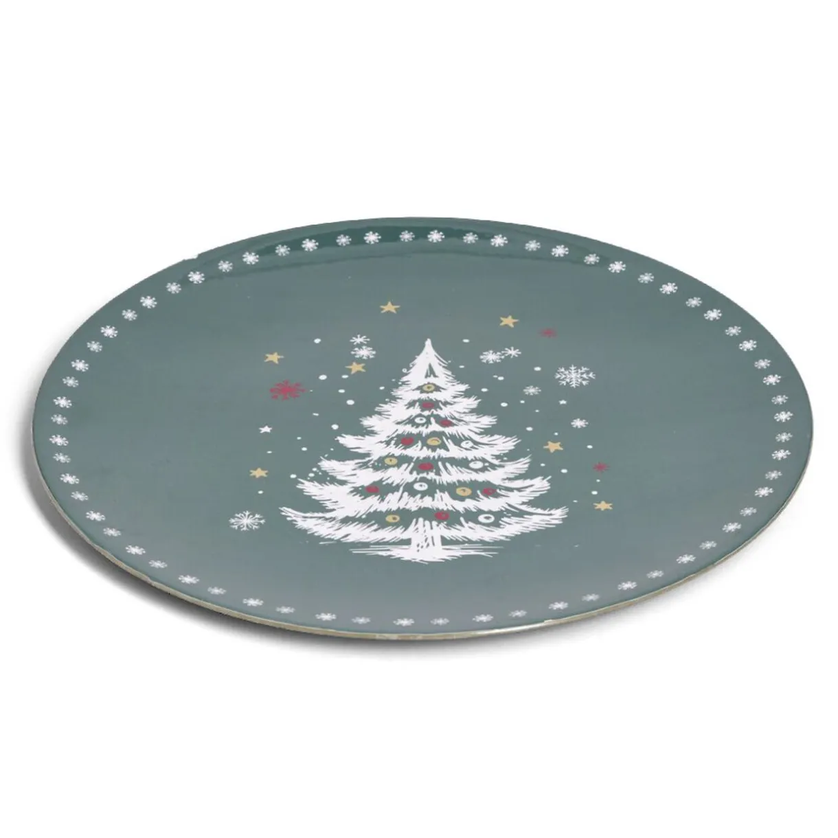 Sous assiette rond vert motif sapin de Noël Ø33cm^Gifi Sale