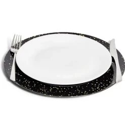 Sous assiette ronde noir et doré Ø33cm^Gifi Best