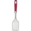 Spatule ajourée en inox avec manche en polypropylène rouge^Gifi Discount