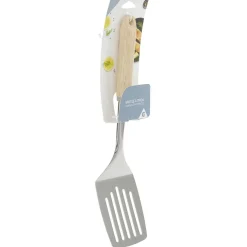 Spatule ajourée en inox avec manche en bois^Gifi