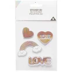 Clearance Gifi Sticker 3D arc-en-ciel coeur