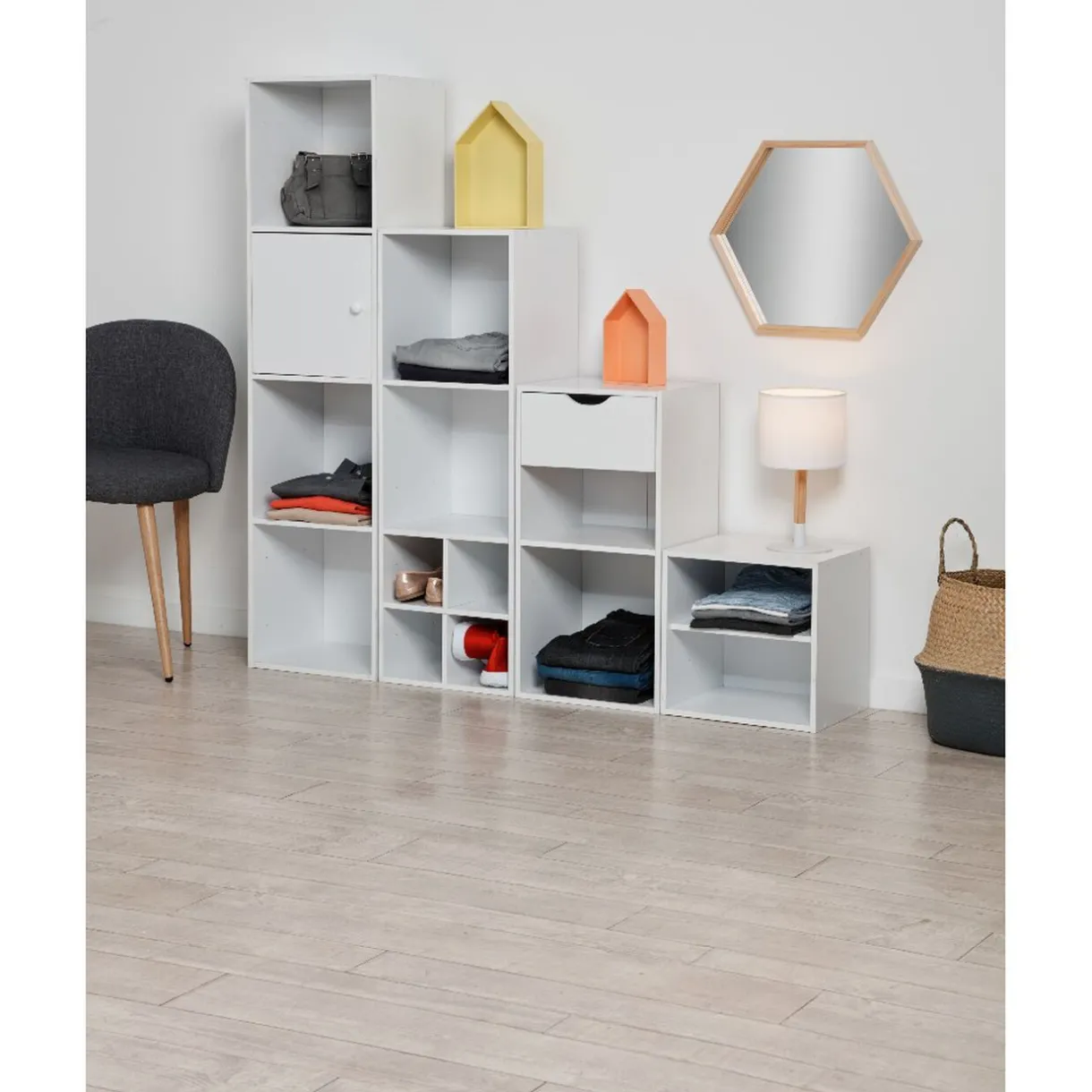 Rangement|Gifi Structure Box Cube 1 case 35,2x30x35,2cm bois blanc