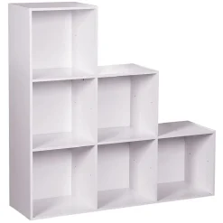 Rangement|Gifi Structure Box Cube 6 cases escalier 103,2x30x103,2cm bois blanc
