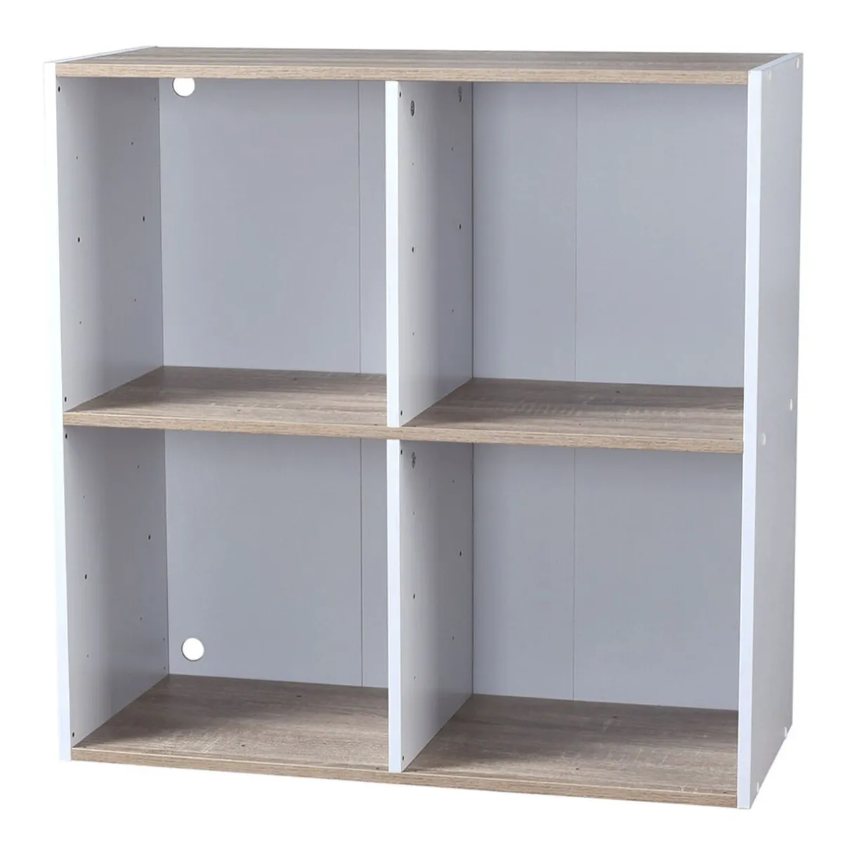 Rangement|Gifi Structure carrée 4 casiers Box Cube blanc et naturel 69,2x30xH69,2cm