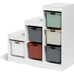 Rangement|Gifi Structure pour bac de rangement 6 cases bois blanc